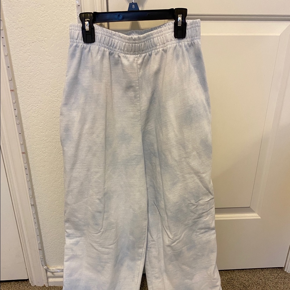 cloud looking sweat pants water color effect